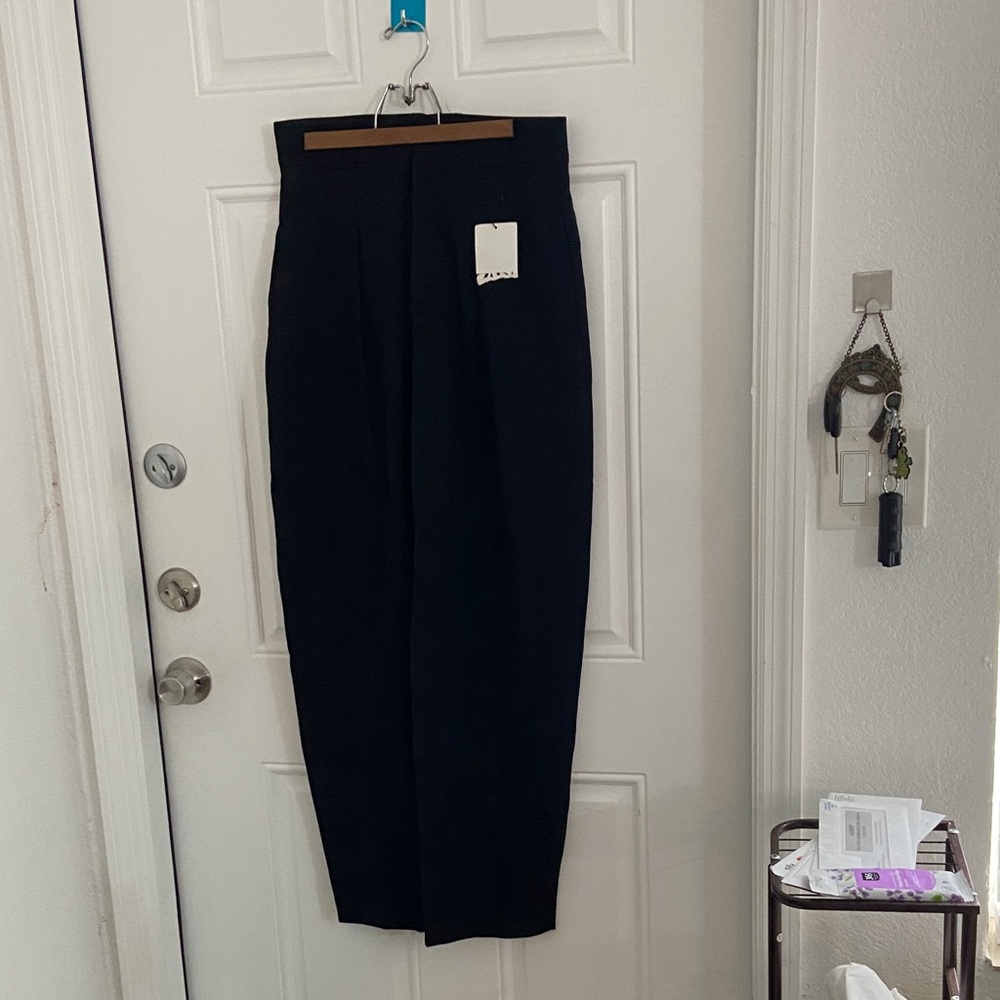 Zara Black High-Waisted Trousers